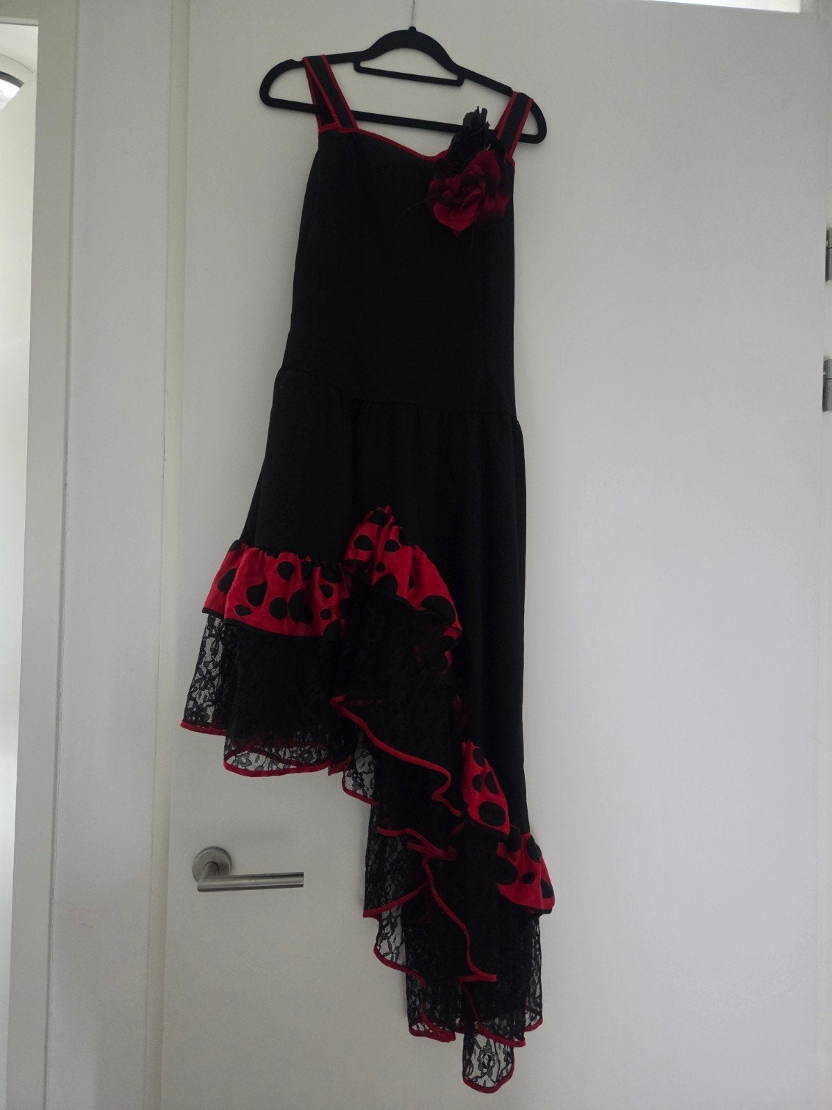 Flamenco jurk met bolero - Maat 36 (S), Carnaval, Ophalen of Verzenden, Zo goed als nieuw, Kleding