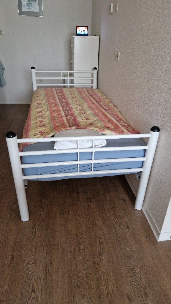 1 persoons bed, Ophalen, 90 cm, Eenpersoons, Wit