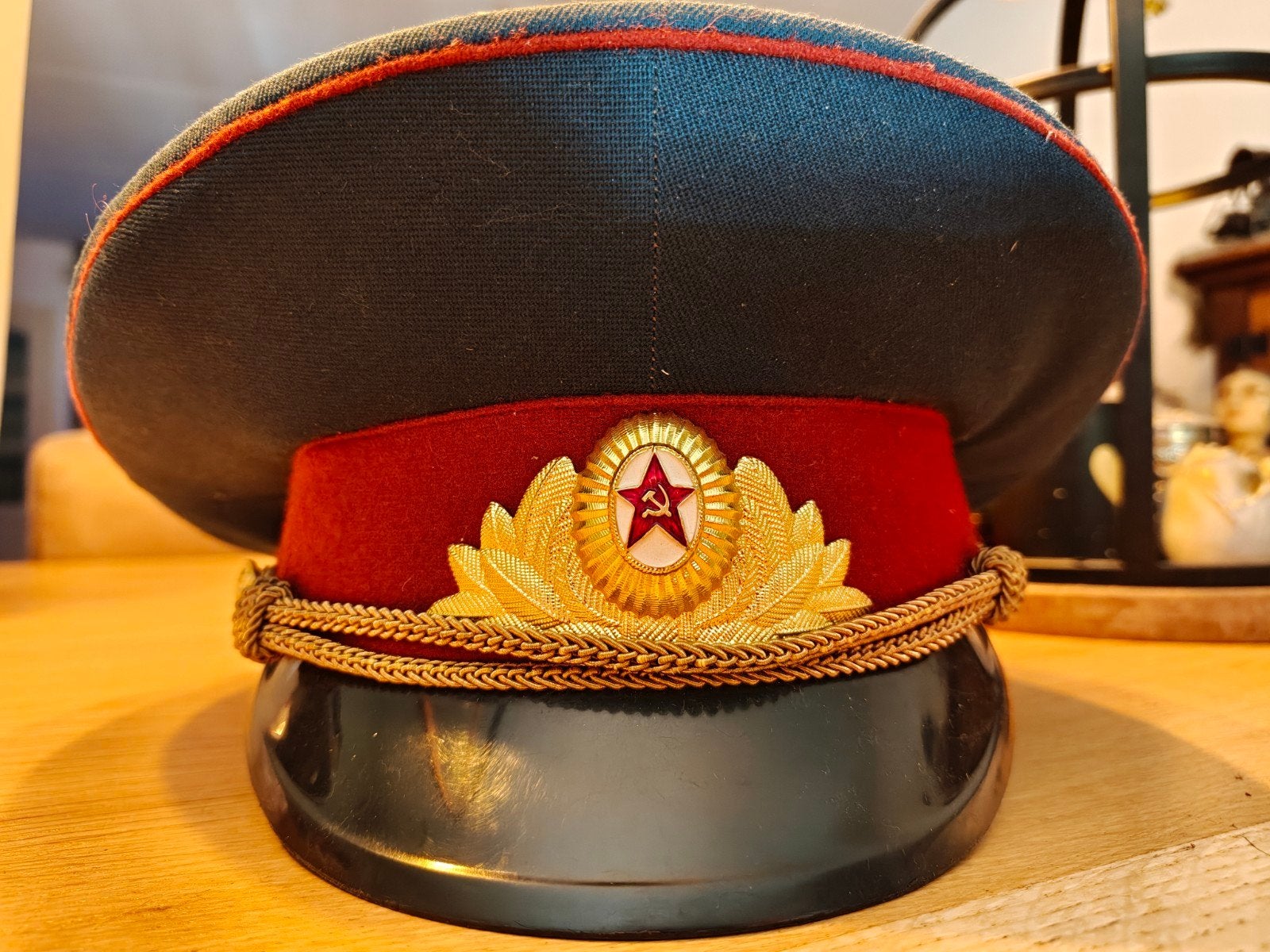 Vintage Sovjet-Unie Militaire Pet - Maat 58, Ophalen of Verzenden, Zo goed als nieuw, Sovjet-Unie, Pet
