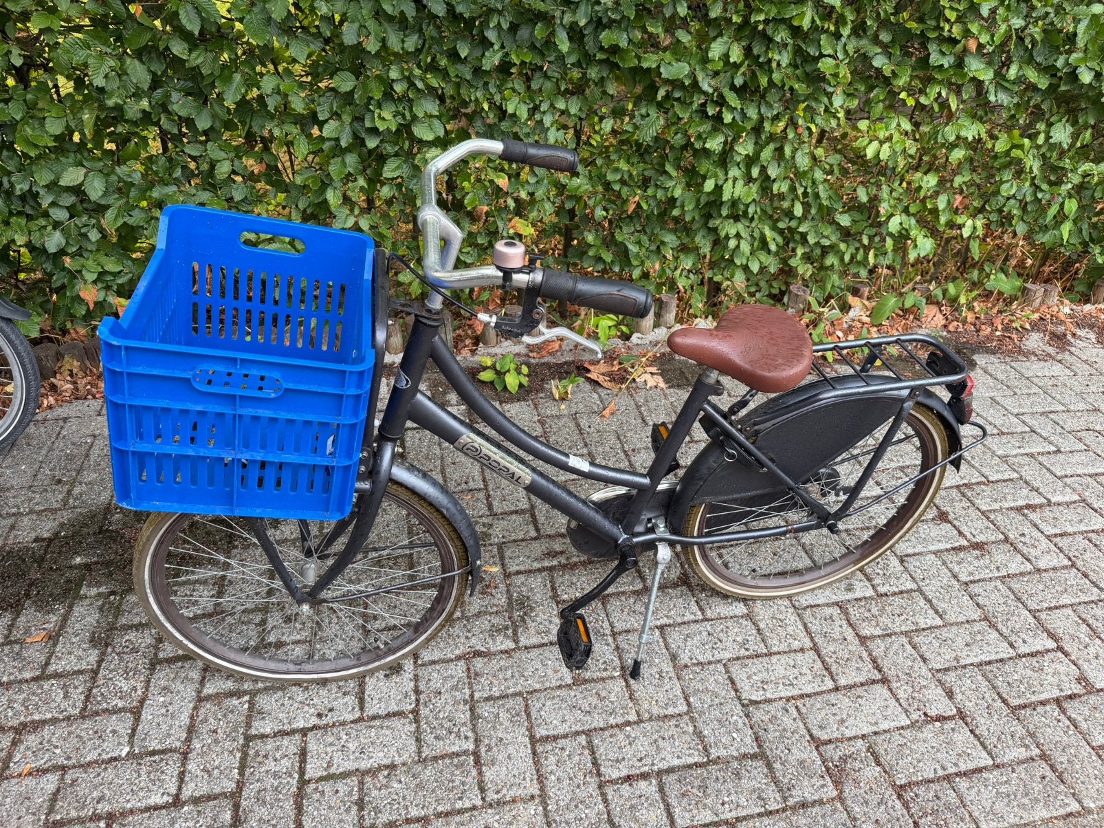 Popal transportfiets – met blauwe krat 22 inch, 47 tot 50 cm, Ophalen, Zo goed als nieuw, Terugtraprem