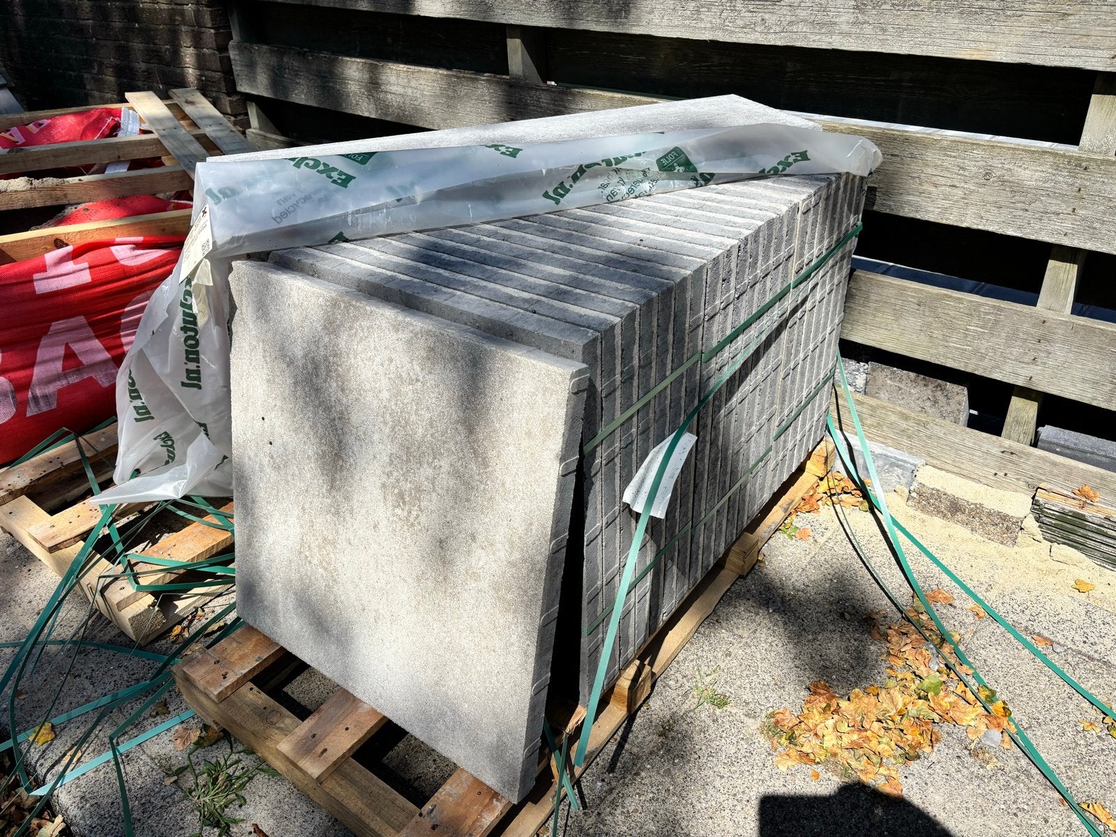 Betonnen terrastegels 60x60 cm - Beige/Trezza, Ophalen, Gebruikt, 10 m² of meer, Beton