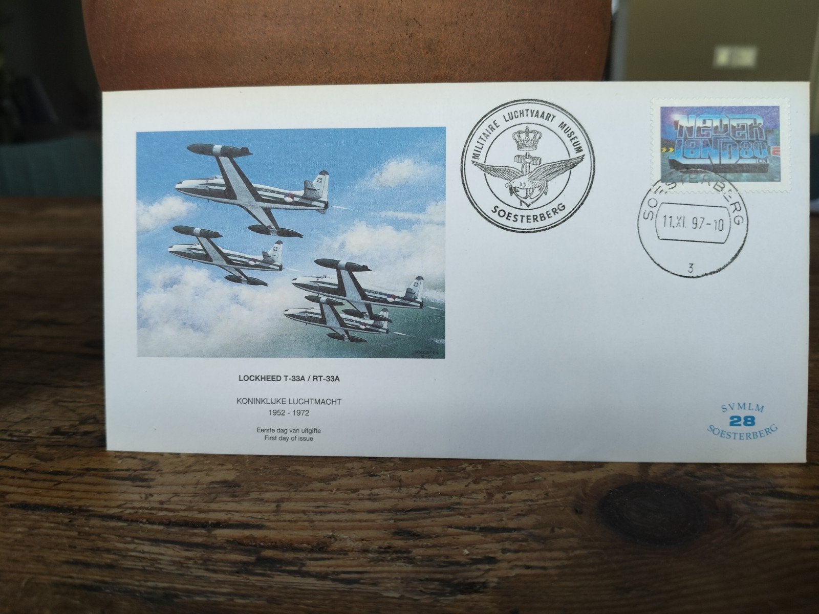 Eerste Dag Envelop Lockheed T-33A Koninklijke Luchtmacht, Postzegels en Munten, Postzegels | Eerstedagenveloppen, Ophalen of Verzenden