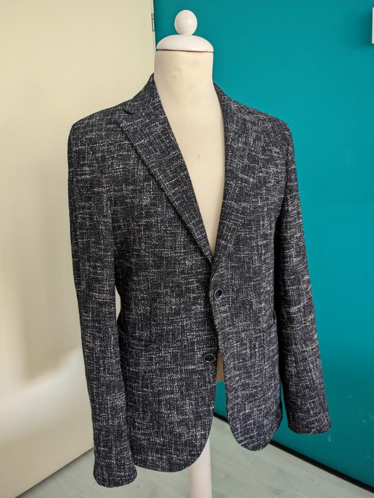 Van Gils Wollen Tweed Heren Blazer - Maat 48, Kleding | Heren, Kostuums en Colberts, Maat 48/50 (M), Grijs, Gedragen, Van Gils