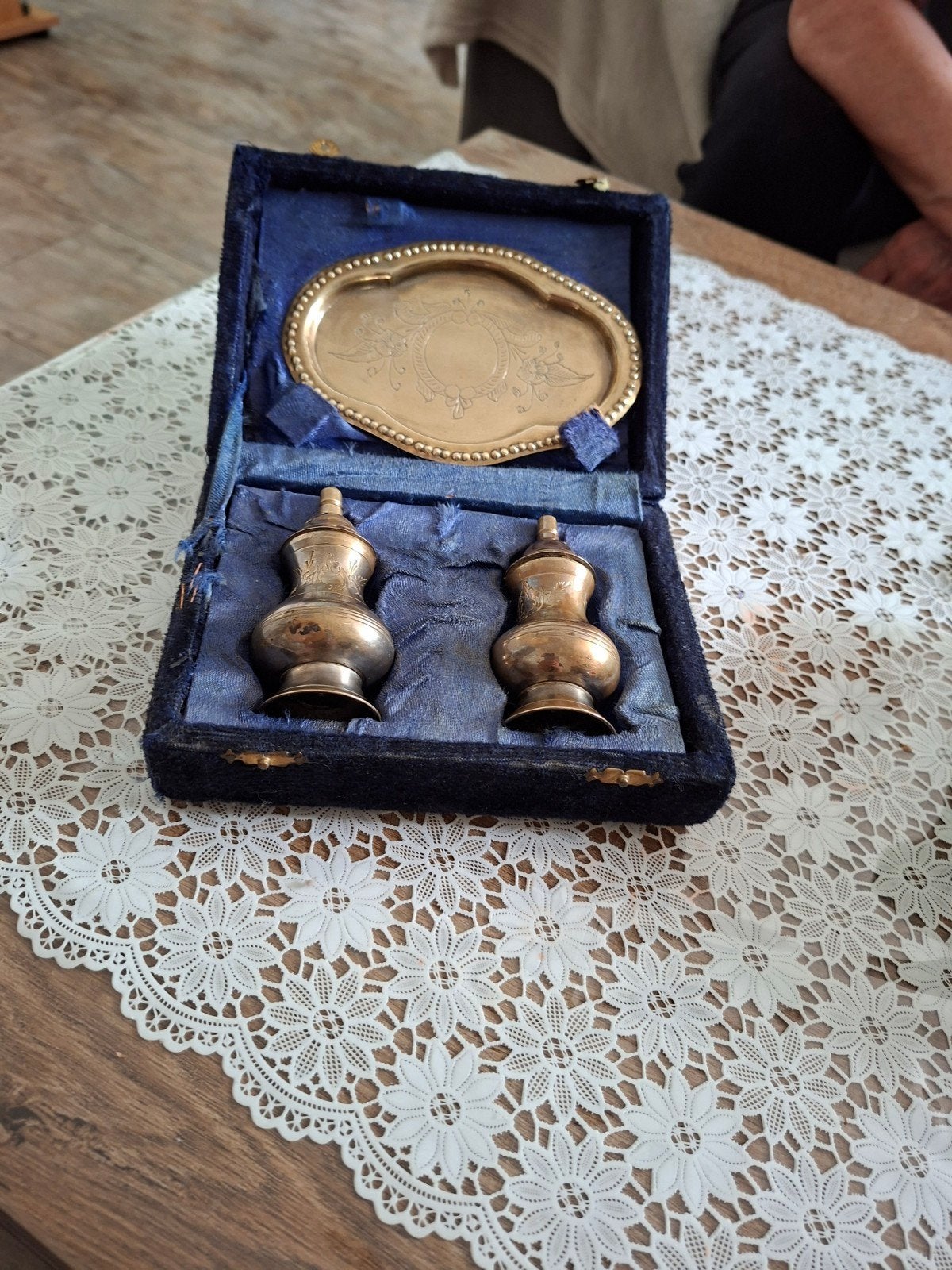 Vintage Peper- en Zoutstel op Dienblad, Ophalen of Verzenden