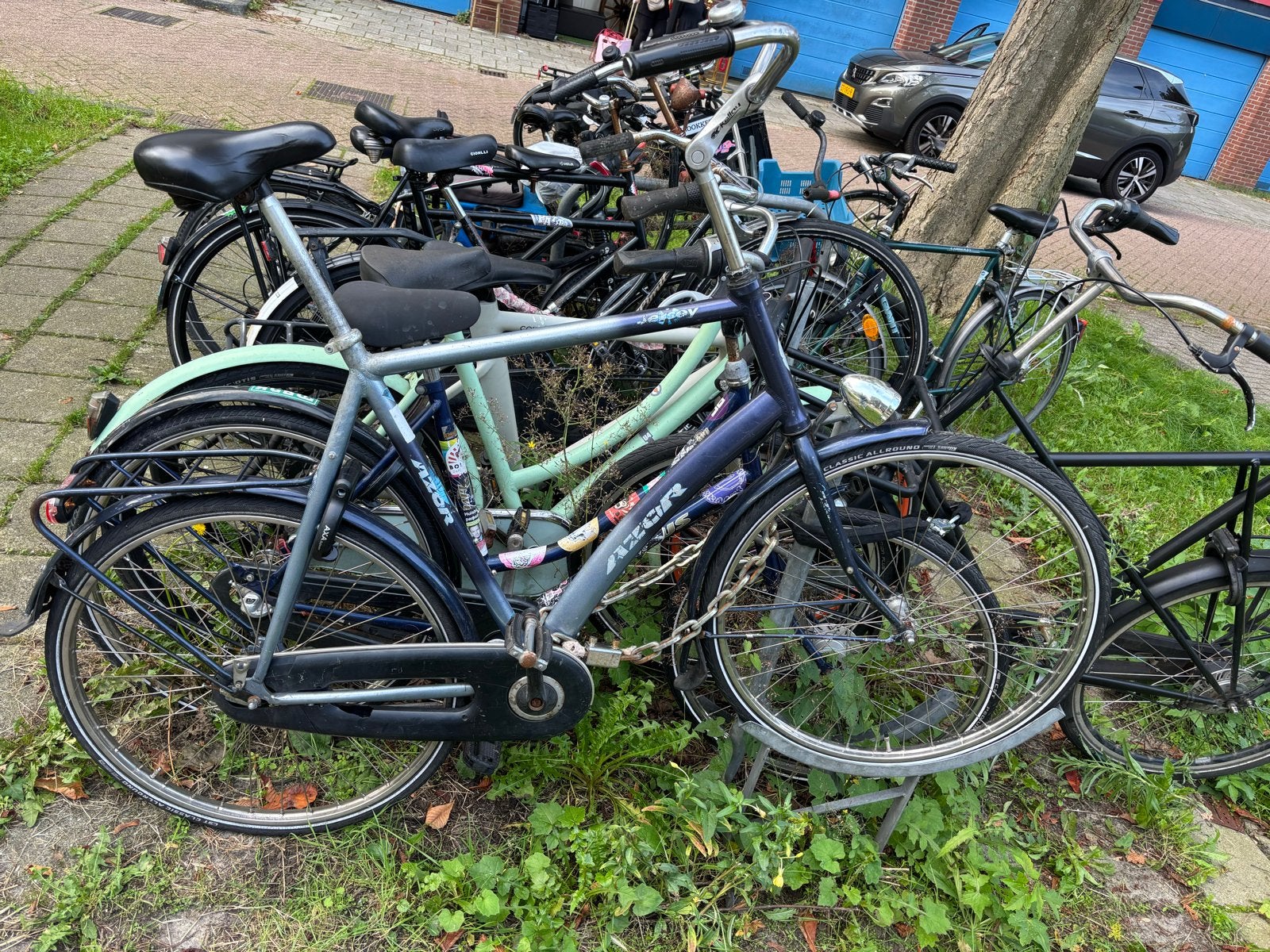 Azor stadsfiets, donkerblauw, 67 cm frame, terugtraprem, Overige merken, Terugtraprem, Gebruikt, Ophalen of Verzenden