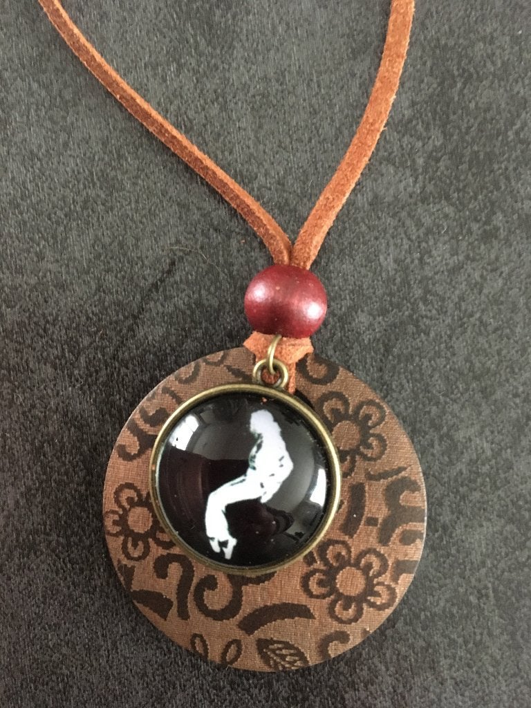 Nieuw - Michael Jackson ketting silhouet met hout, Hobby en Vrije tijd, Ophalen of Verzenden, Nieuw