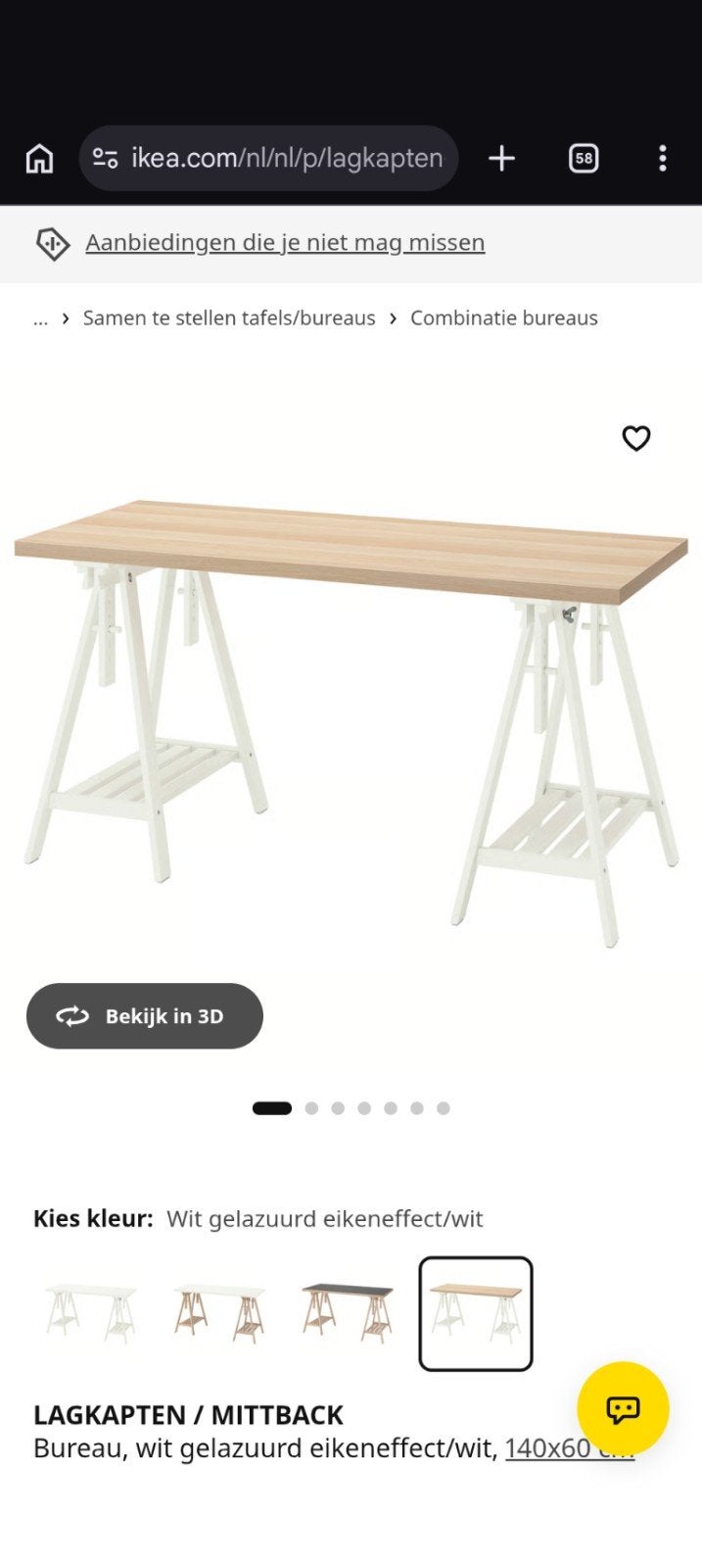 IKEA LAGKAPTEN / MITTBACK tafel met schragen 150x72.5 cm, Huis en Inrichting, Ophalen, Gebruikt, Spaanplaat of MDF, IKEA