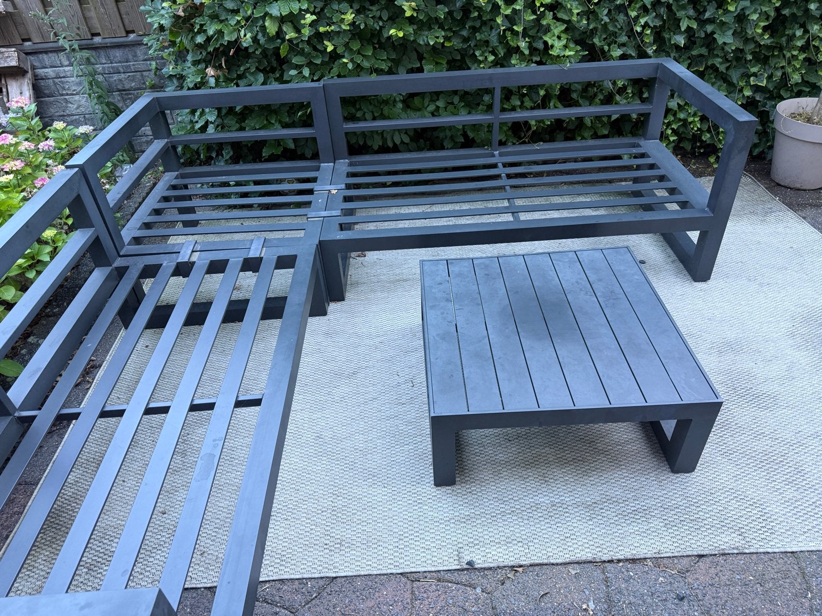 Grijze loungeset van Van de Garde (exclusief kussens), Ophalen, Gebruikt, Aluminium, Loungeset