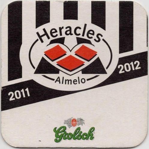 Bierviltje - Grolsch - Heracles Almelo - Seizoen 2011 - 2012, Ophalen of Verzenden, Nieuw, Viltje(s), Grolsch