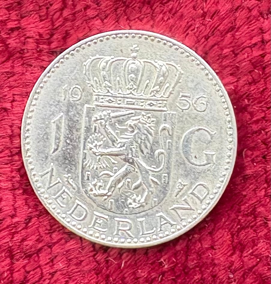 1 Gulden 1956 Koningin Juliana Zilveren Munt, Postzegels en Munten, Munten | Nederland, 1 gulden, Koningin Juliana, Zilver, Ophalen of Verzenden