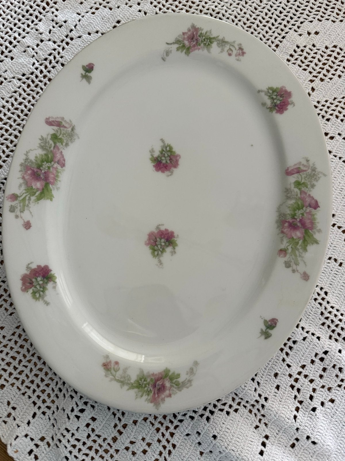 Antieke Limoges serveerschaal met bloemmotief, Antiek en Kunst, Ophalen of Verzenden