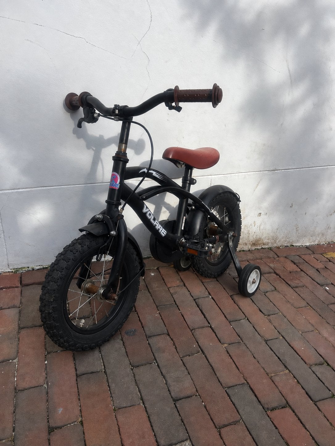 Volare kinderfiets 12 inch met zijwieltjes, Ophalen, Zijwieltjes, Gebruikt, Velgrem