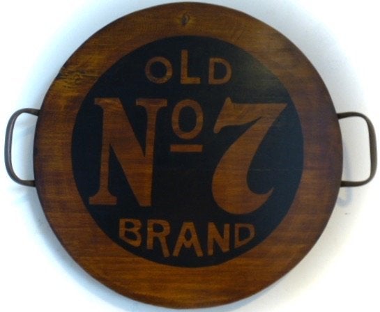 Rond houten dienblad/Jack Daniel's whiskey/wandbord/mancave, Rond, Ophalen of Verzenden, Zo goed als nieuw, Handgemaakt