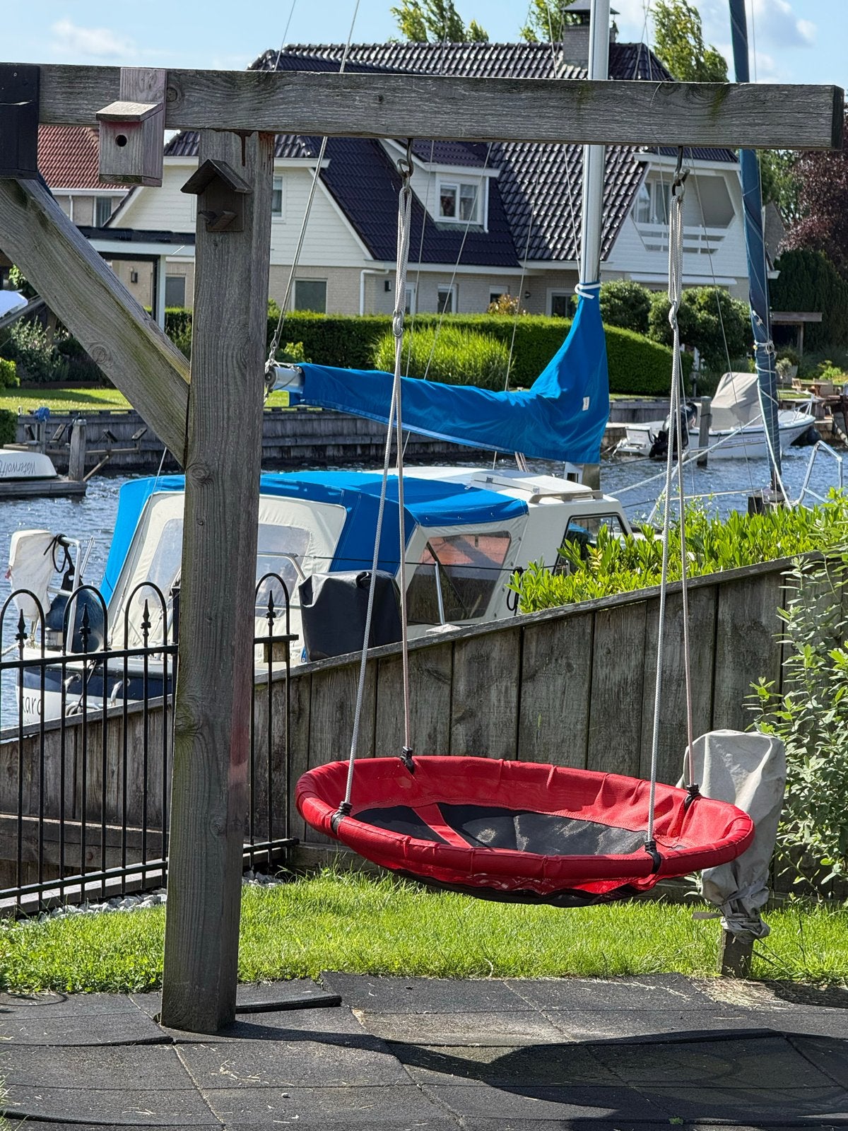 Mooie schommel compleet met paal, Ophalen of Verzenden, Gebruikt, Schommel
