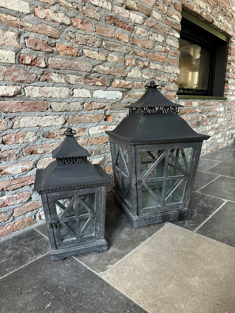 Lantaarn set voor decoratie, Ophalen, Gebruikt, 50 tot 75 cm, Zwart