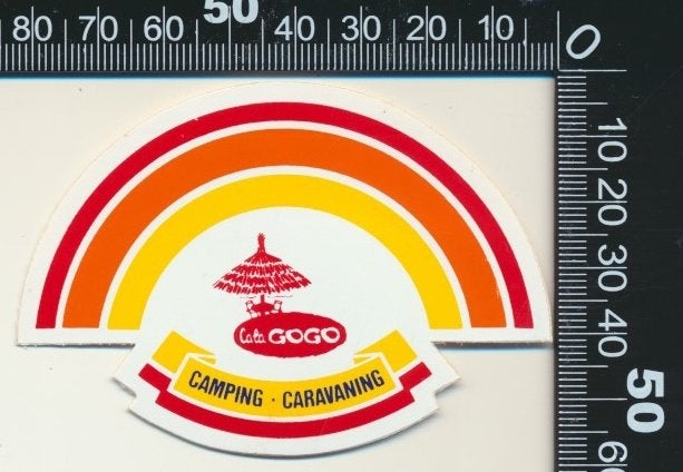 Sticker: Gogo Camping Caravaning, Ophalen of Verzenden, Zo goed als nieuw, Bedrijf of Vereniging