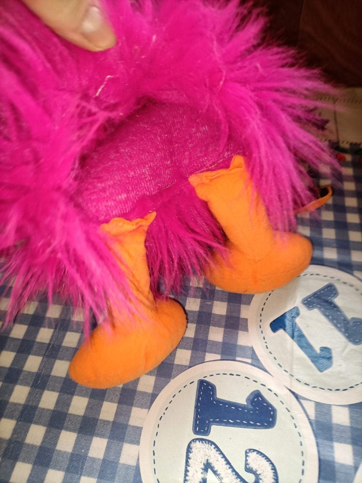 Roze vogel handpop knuffel kraai handpop 40 cm, Ophalen of Verzenden, Zo goed als nieuw, Overige typen