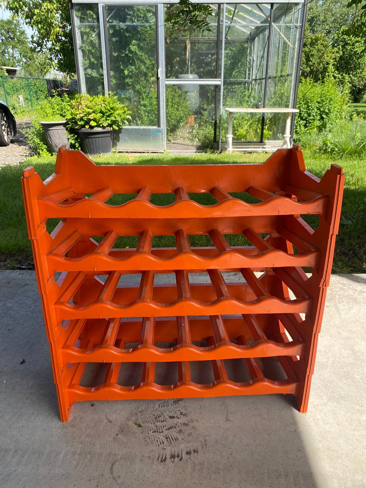 Retro wijnrekken oranje, Kunststof, Ophalen of Verzenden, Zo goed als nieuw, Minder dan 5 flessen