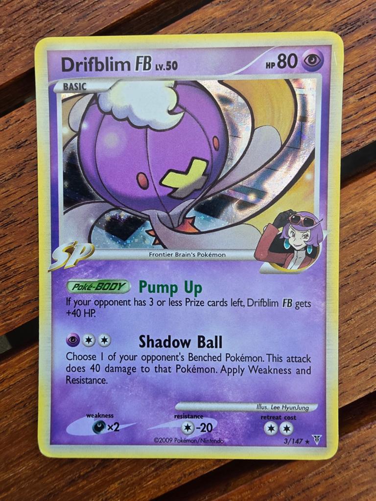 Drifblim FB Pokémin kaart 3/147 holo rare - zeer goede staat, Ophalen of Verzenden, Zo goed als nieuw, Losse kaart