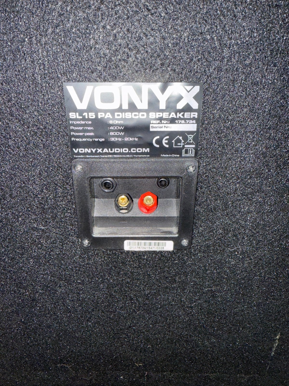 Vonyx SL15 PA Disco Speakerset met statieven en kabels, Gebruikt, Inclusief kabels, Party speaker, Ophalen