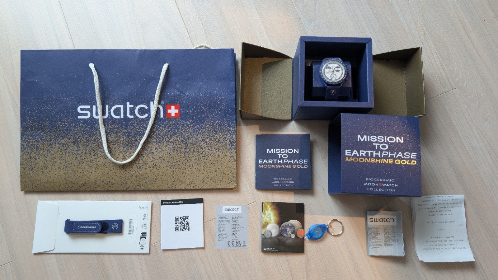 Swatch Mission to Earthphase Moonshine Gold horloge, Kunststof, Swatch, Nieuw, Kunststof