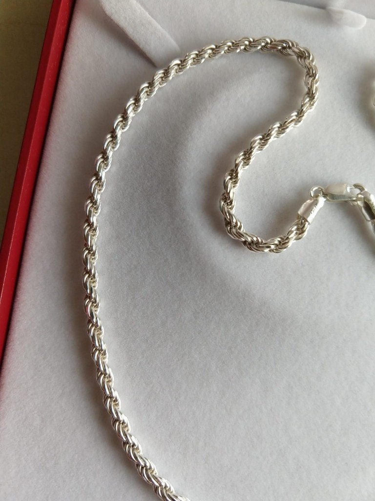 Koningsketting 55cm, sterling silver, Ophalen of Verzenden, Zo goed als nieuw, Zilver, Zilver