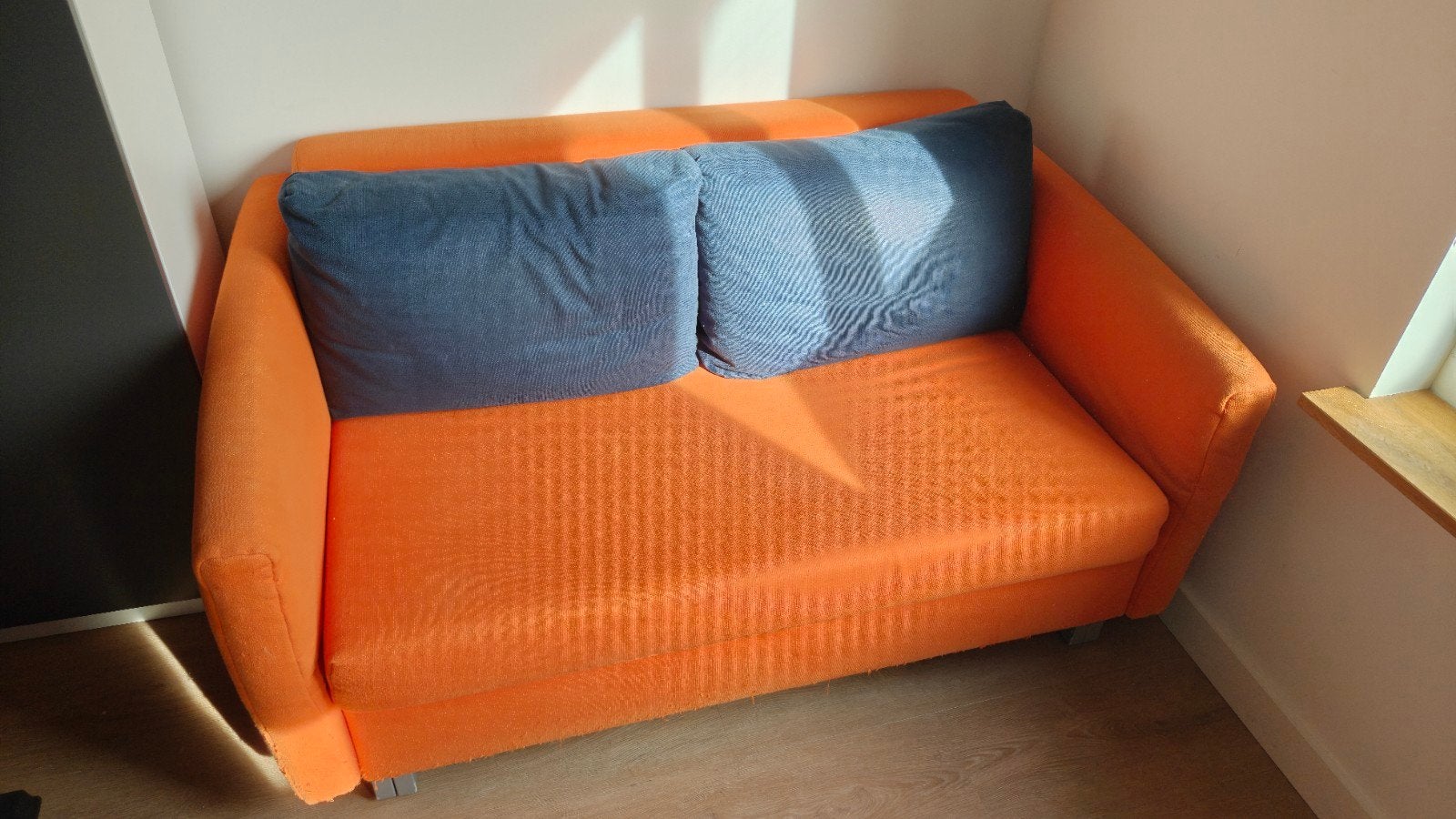 Inklapbare slaapbank inclusief kussens, Ophalen, Gebruikt, 210 cm, Tweepersoons