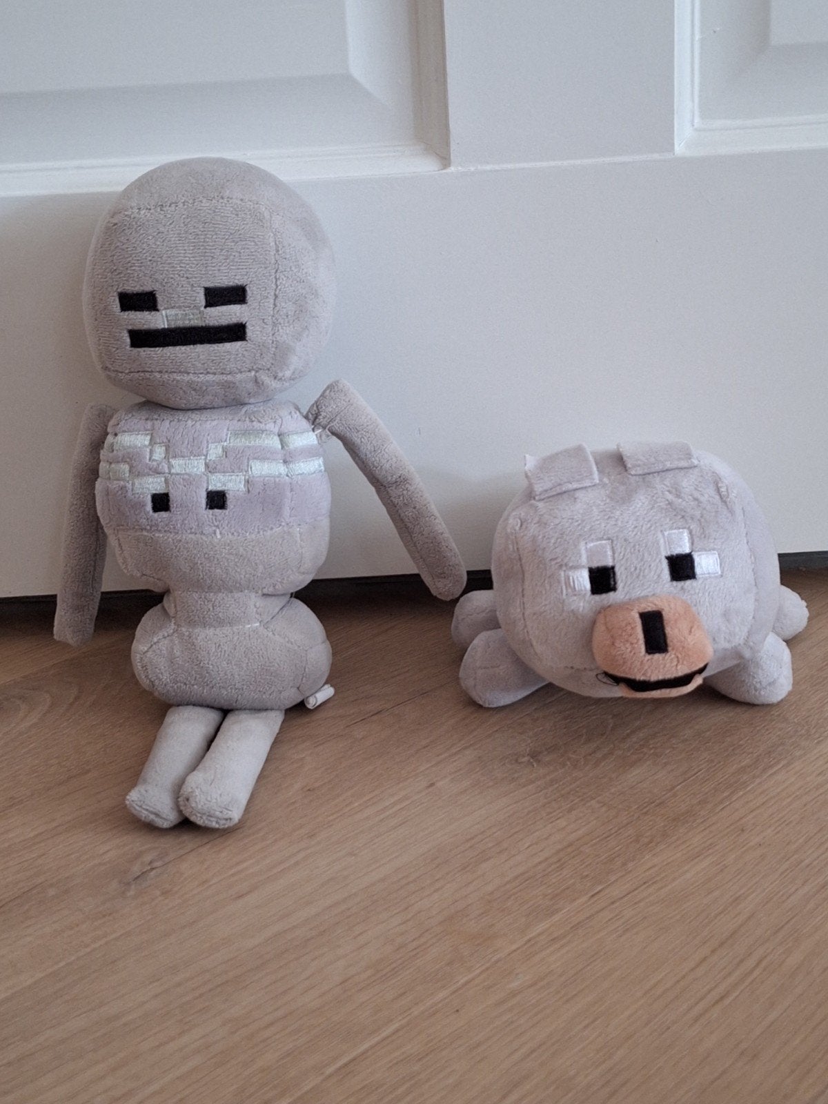 Minecraft Skelet en wolf knuffel, Gebruikt, Overige merken, Overige karakters, Overige typen