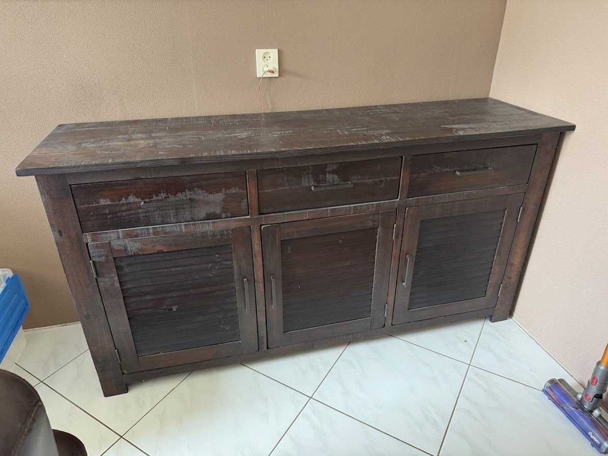 Dressoir walnoot kleur, Ophalen, Zo goed als nieuw, 25 tot 50 cm, 150 tot 200 cm
