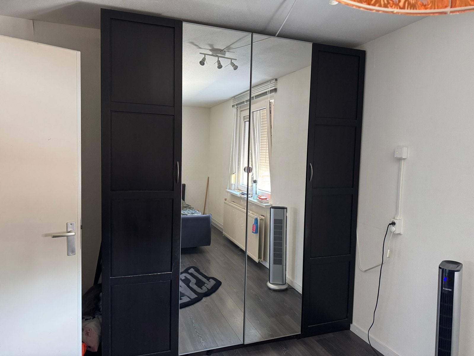 Grote Ikea kledingkast met spiegeldeuren, Gebruikt, 200 cm of meer, 200 cm of meer, Overige houtsoorten