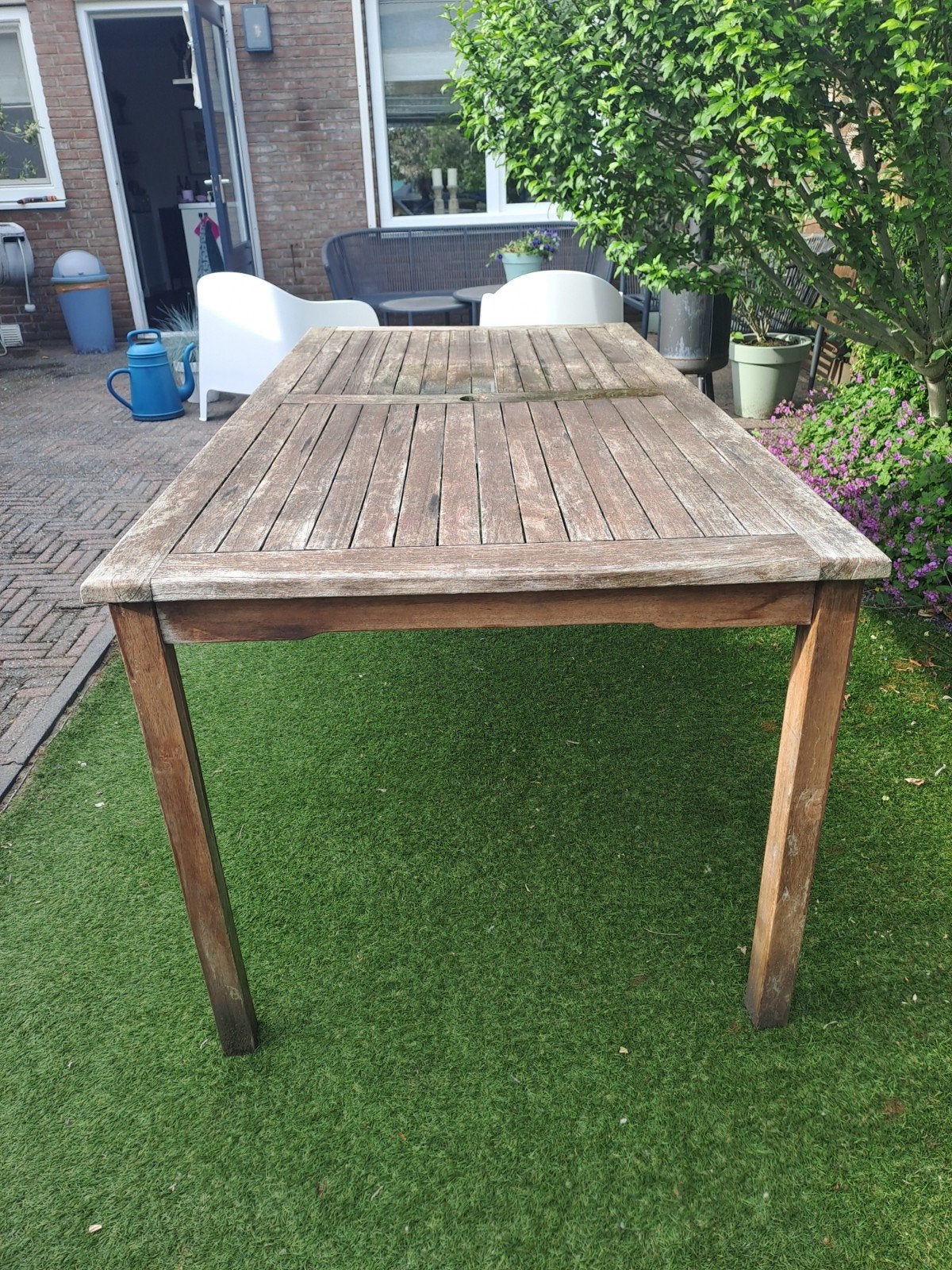 Tuintafel 180x90, Ophalen, Gebruikt, Rechthoekig, Hout