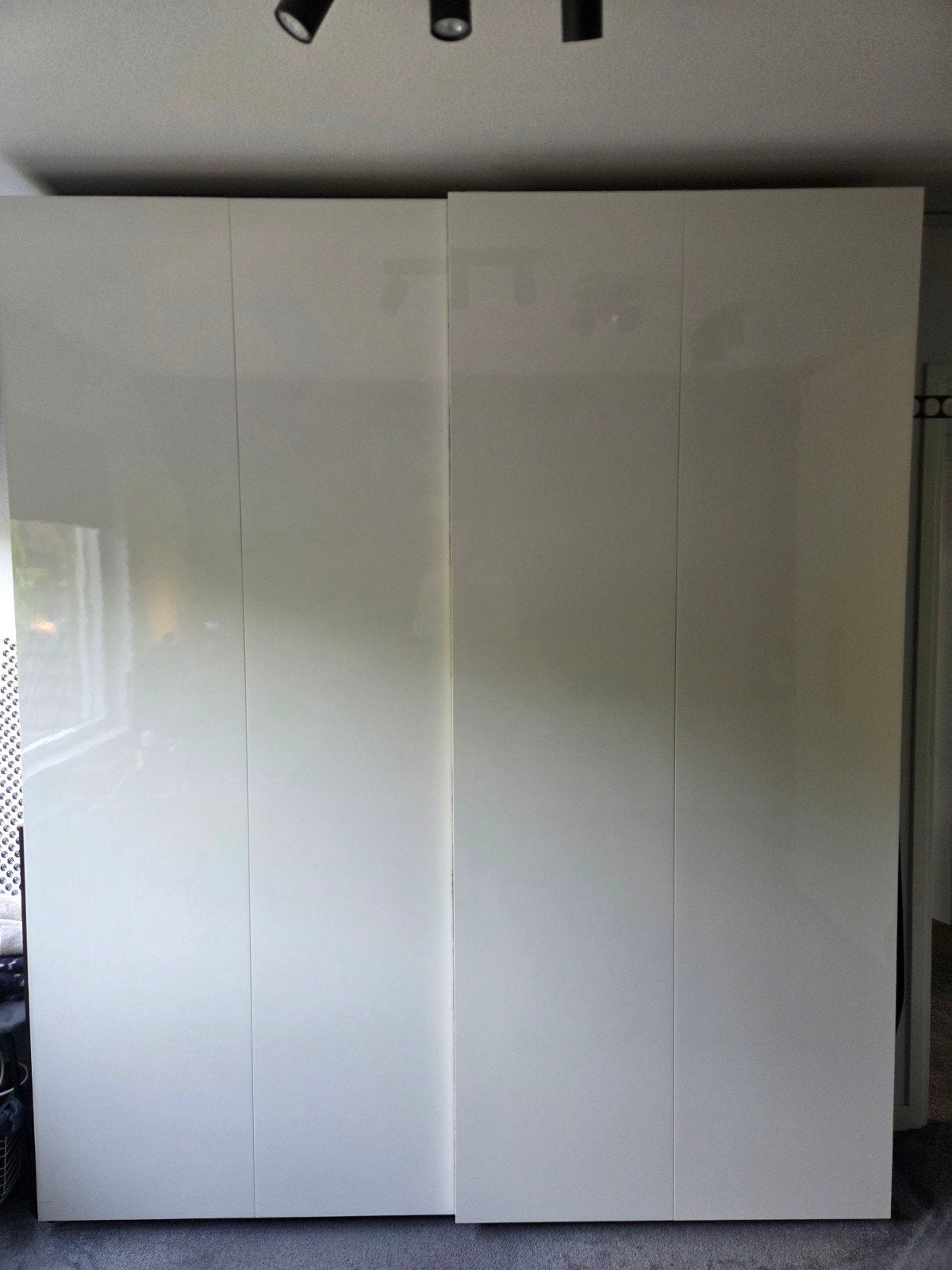 Witte Schuifdeuren met Rails - Hoogglans, Ophalen, Overige materialen, Modern, Hoogglans, Gebruikt