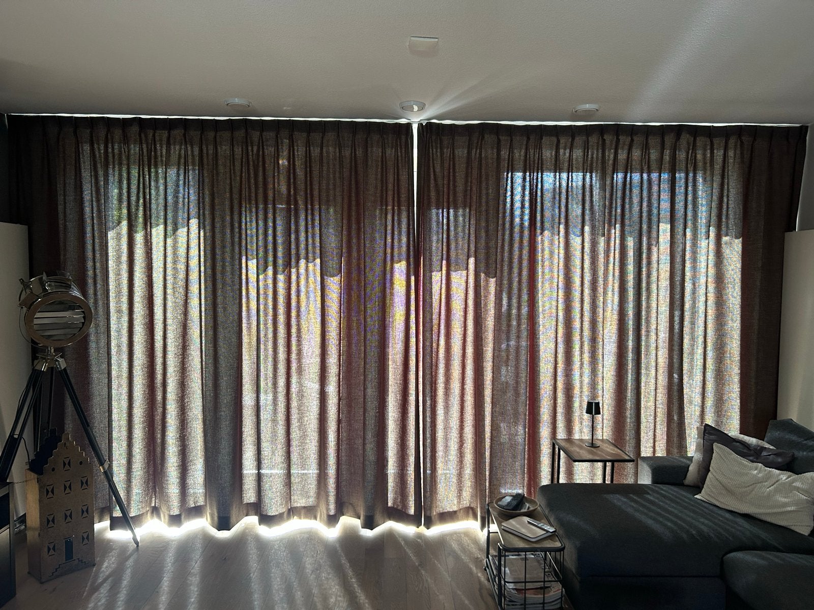 Luxe Overgordijnen - como groen - afm zie foto, Huis en Inrichting, Overgordijn, Verduisterend, Ophalen of Verzenden, Zo goed als nieuw