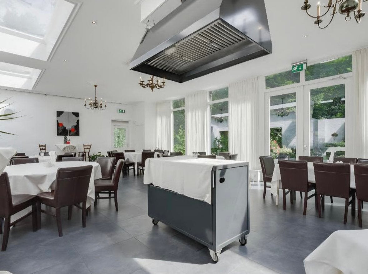 3x Professionele Horeca RVS Afzuigkappen  (bbq+ keuken, Ophalen, Gebruikt, Vrijstaand, Motor