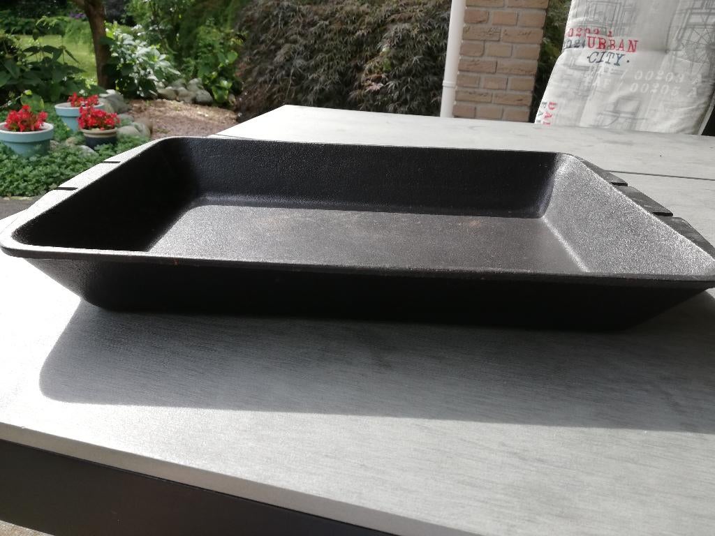 Gietijzeren braadslede voor de BBQ, Huis en Inrichting, Keuken | Potten en Pannen, Ophalen, Zo goed als nieuw, Gietijzer, Koekenpan of Braadpan