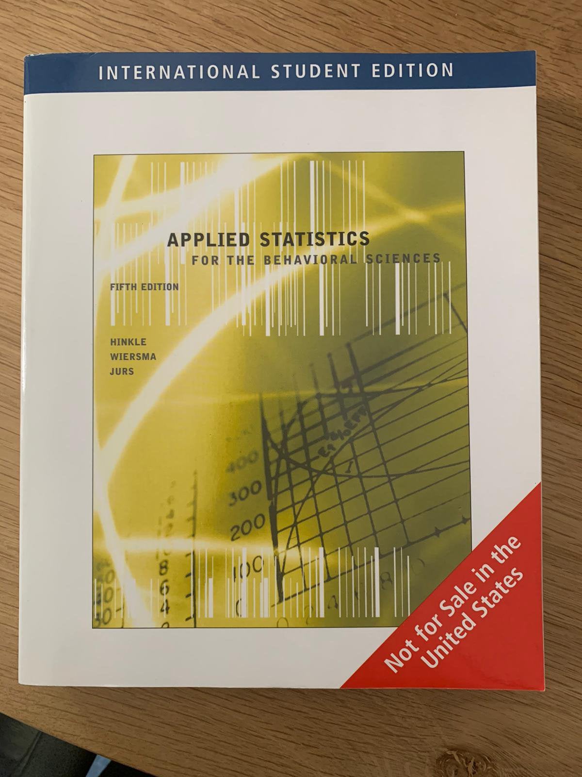 Applied Statistics for the Behavioral Sciences (5th Edition), Ophalen of Verzenden, Zo goed als nieuw