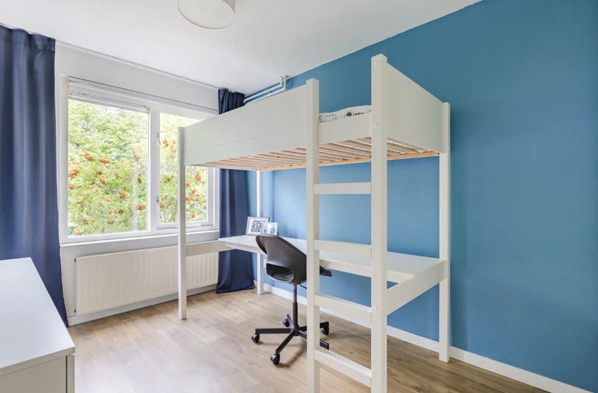 Petite Amelie Hoogslaper met bureau 200x90 Sommet II Wit, Ophalen, Eenpersoons, Zo goed als nieuw, 200 cm
