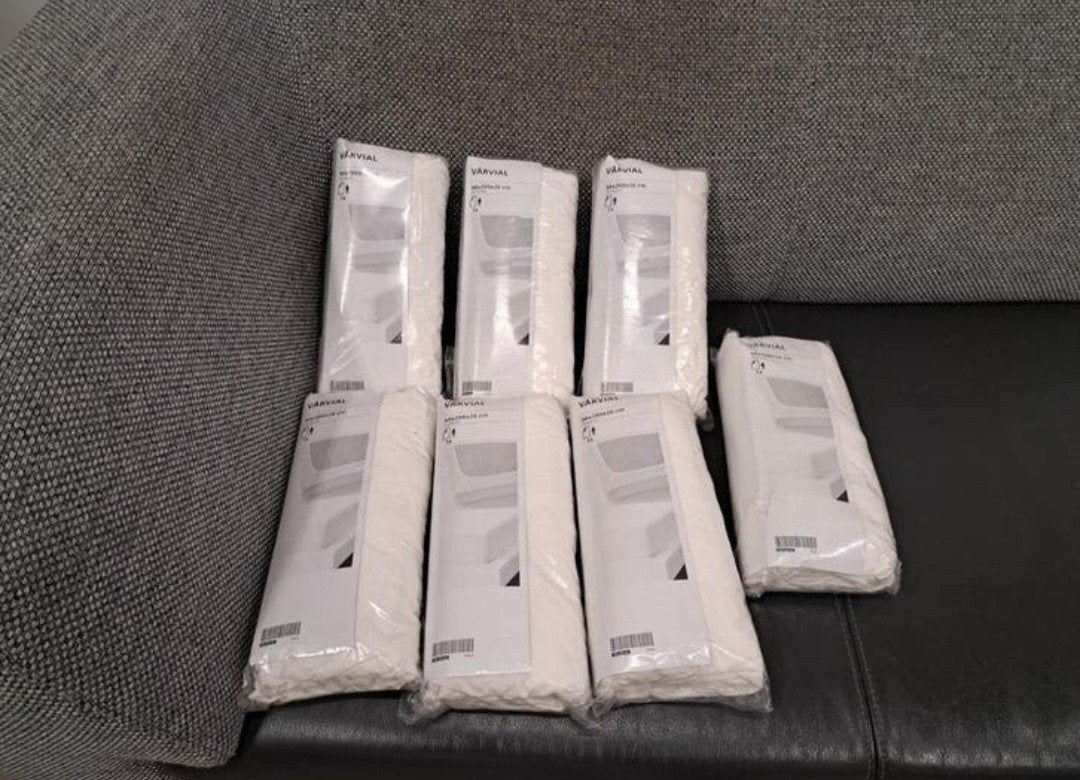 7x IKEA VÅRVIAL eenpersoons dekbedovertrekken, Eenpersoons, Wit, Dekbedovertrek, Nieuw