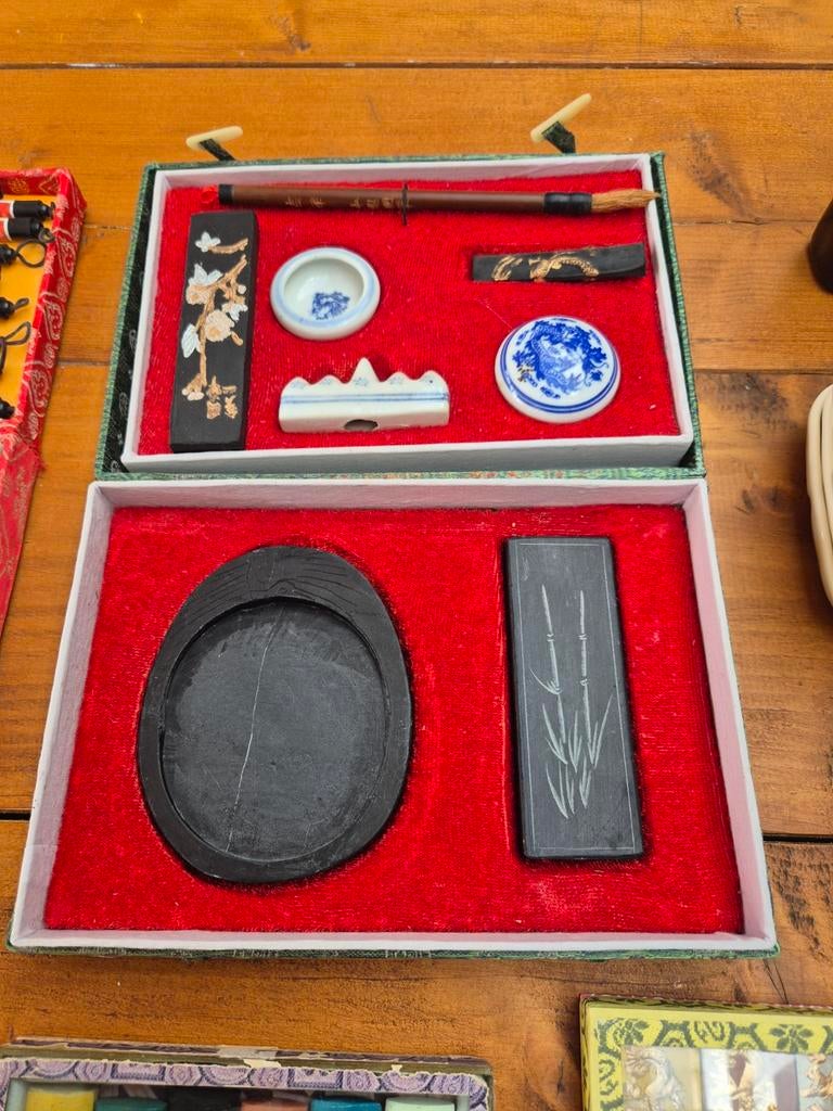 Chinese Kalligrafie Set - Inkt, Kwasten en Accessoires, Hobby en Vrije tijd, Schilderen, Gebruikt, Overige typen, Ophalen of Verzenden