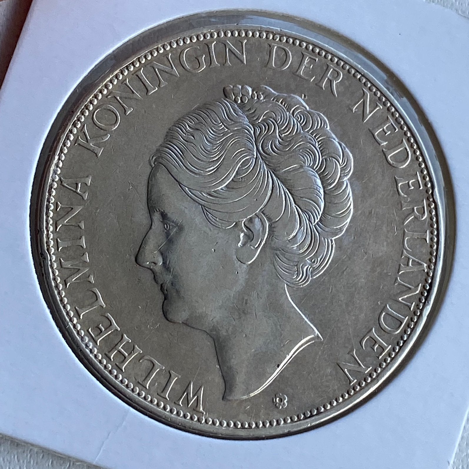 2,5 Gulden Zilver uit 1938 GROF haar (Nr3) Kon. Wilhelmina, Postzegels en Munten, Verzenden, Zilver, Koningin Wilhelmina, Losse munt