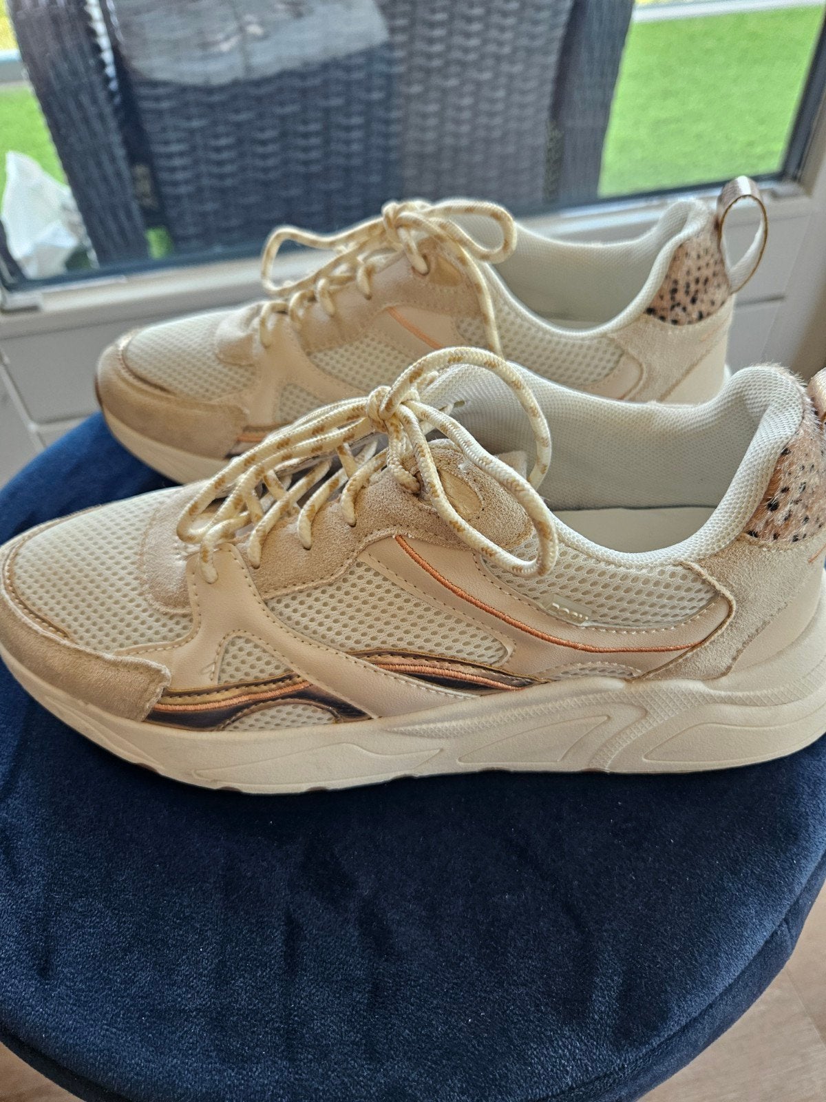 Posh by Poelman sneakers maat 41 beige/goud, Beige, Ophalen of Verzenden, Posh by Poelman, Sneakers of Gympen