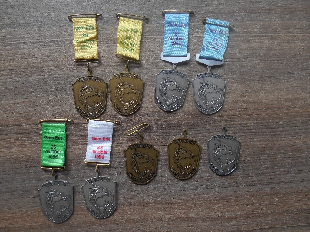 Medaille Pegasus wandeltocht Airborne 9 stuks, Ophalen of Verzenden, Landmacht, Nederland, Lintje, Medaille of Wings