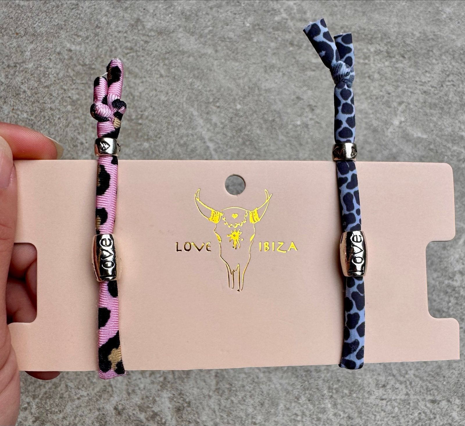 Moeder Dochter Armband Set - Love Ibiza Panterprint, Nieuw, Ophalen of Verzenden, Elastiek, Roze