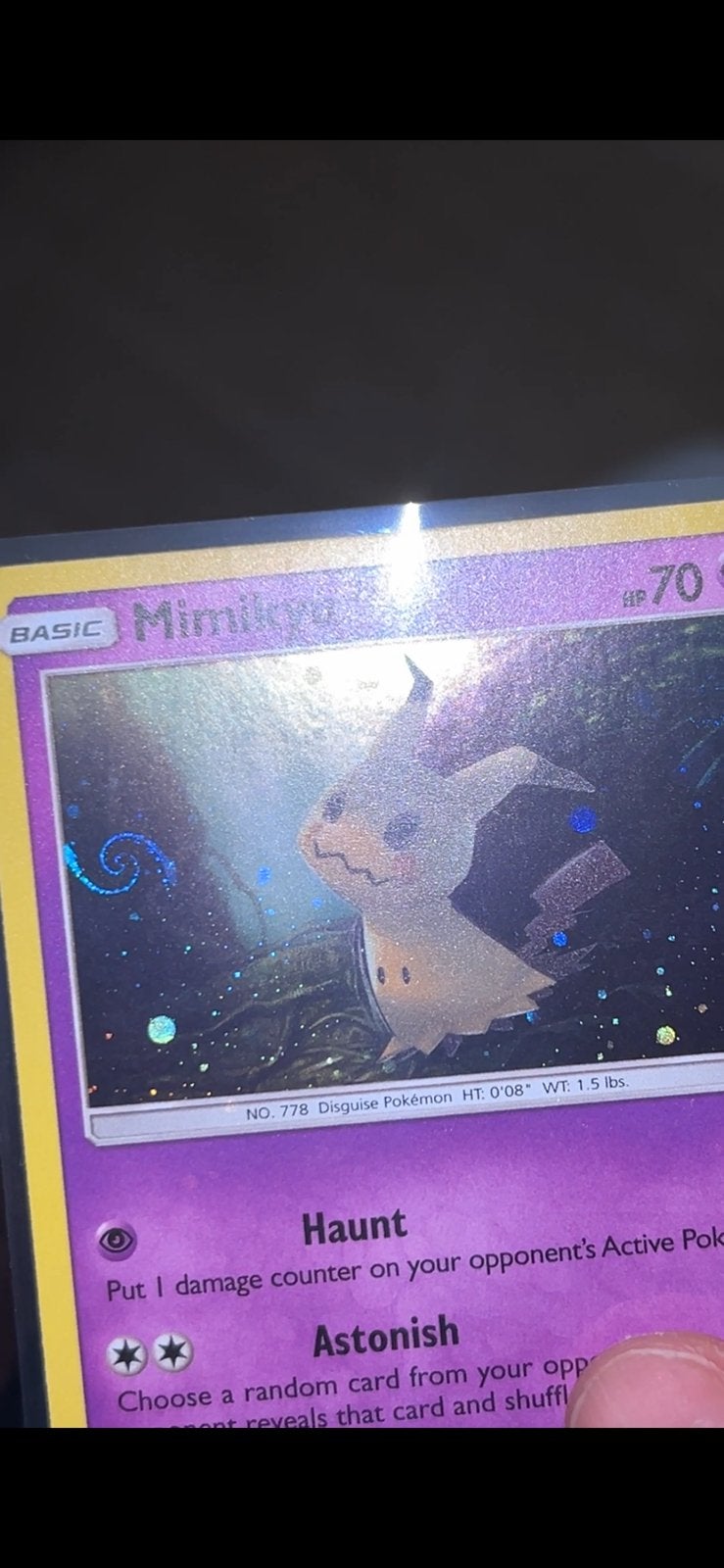 Mimikyu sm29 black star promo cosmos met swirls, Ophalen of Verzenden, Zo goed als nieuw