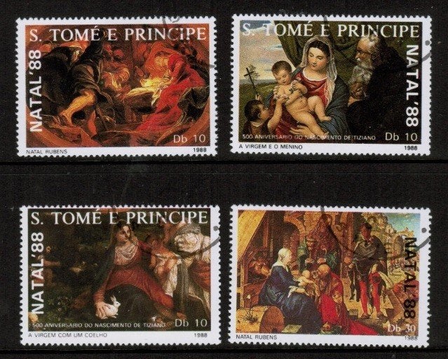 S. Tomé E Principe 1988 Christmas 4v, Ophalen, Overige landen, Gestempeld