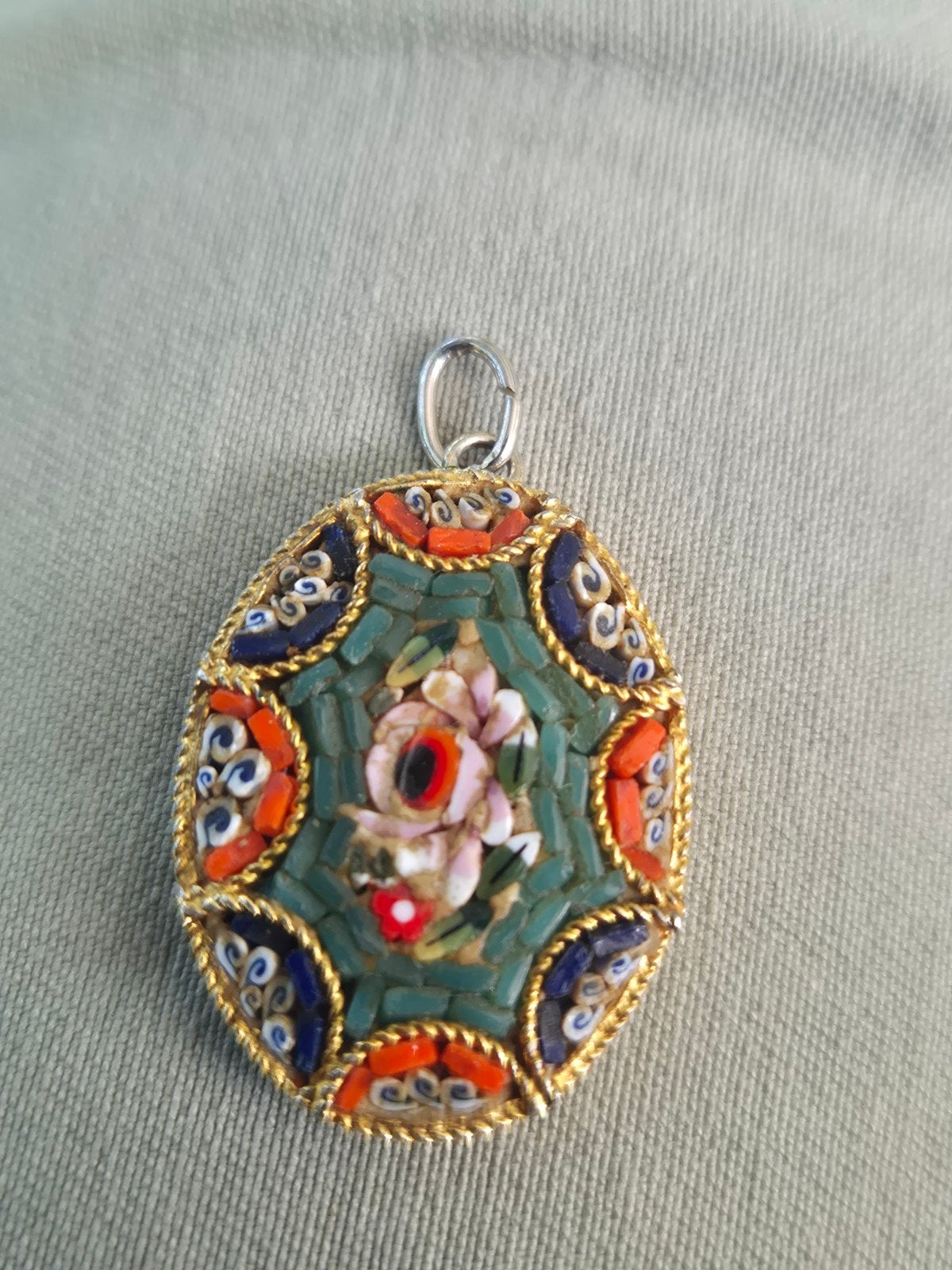 Vintage micro mozaiek hanger, Ophalen of Verzenden, Overige materialen, Hanger