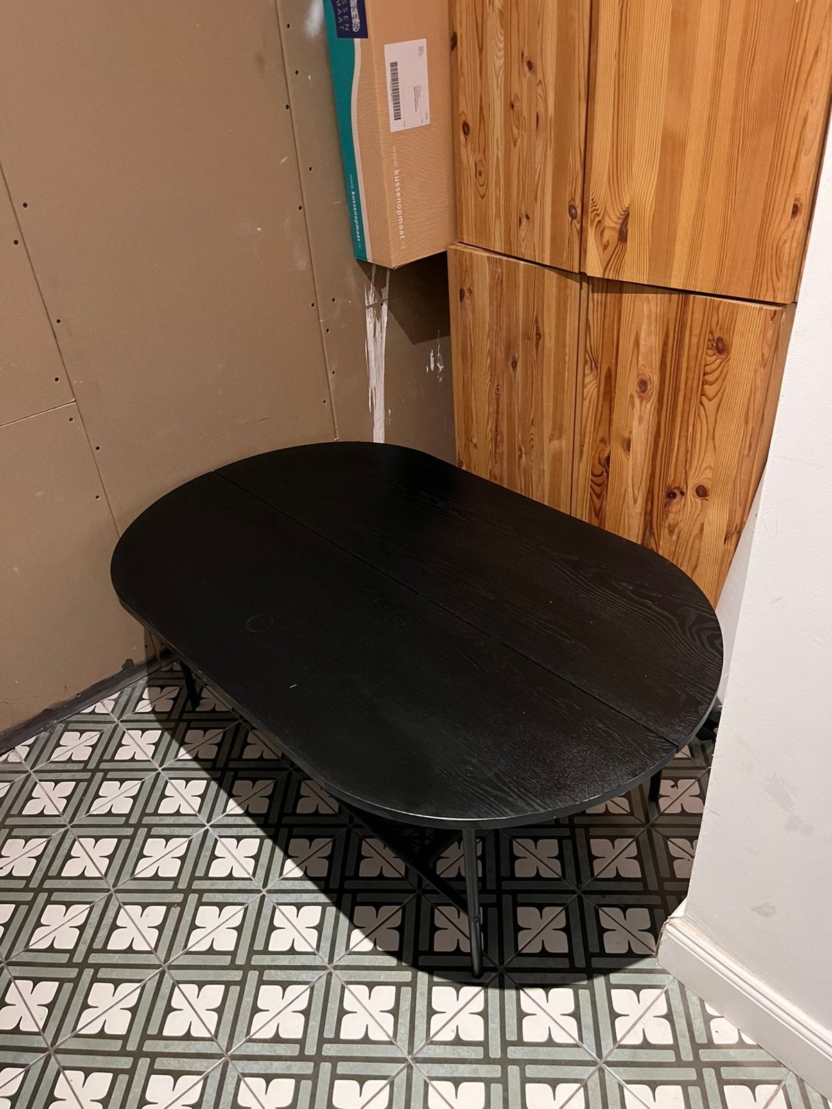 Bijzettafel Japandi 120x75 Ovaal Zwart, Ophalen, Gebruikt, Zwart, Japandi