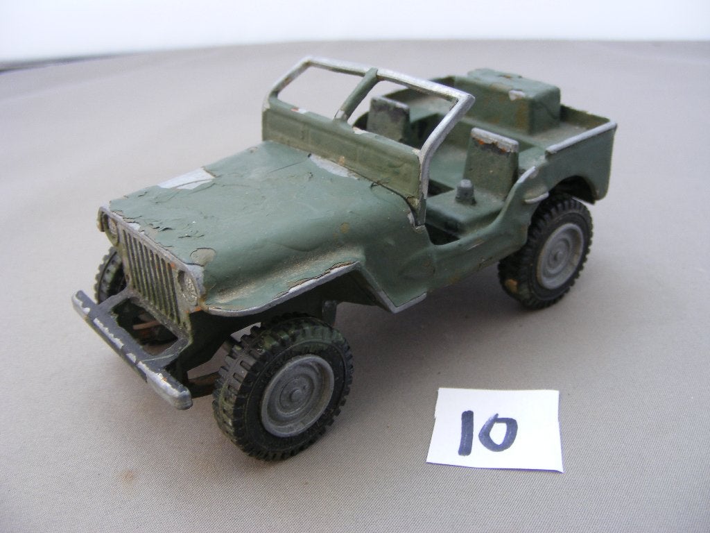 Willys jeep dinky toys groot model (10) overgeschilderd, Ophalen of Verzenden, Gebruikt, Auto