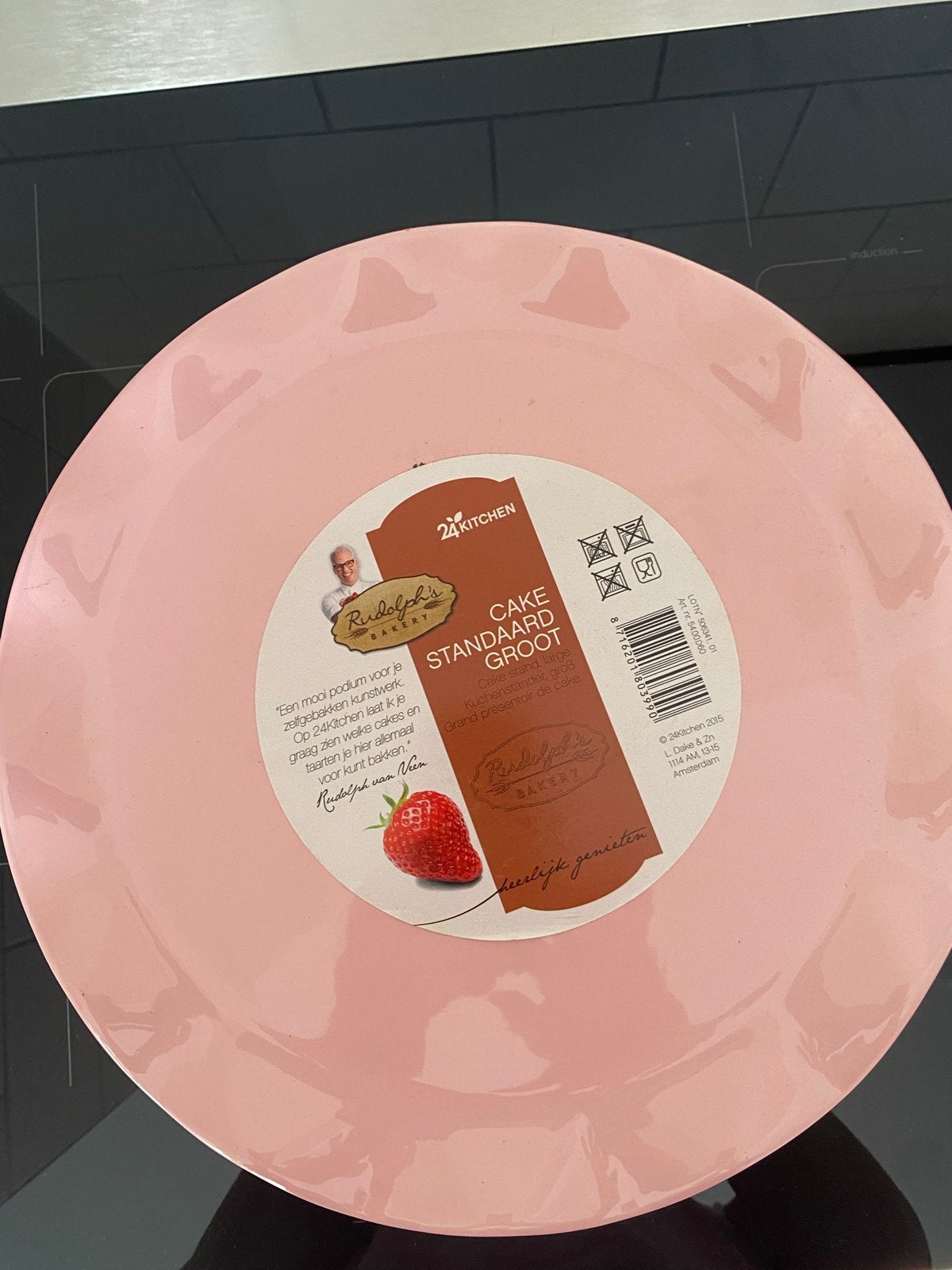 Rudolph's Bakery Roze Taartstandaard - Zo goed als nieuw, Overige typen, Ophalen of Verzenden, Zo goed als nieuw, Roze