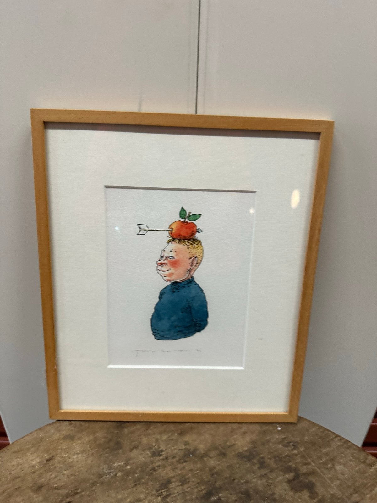 Originele tekening van politiek tekenaar Joep Bertrand, Antiek en Kunst, Ophalen of Verzenden, Tekening, Overige technieken, Achter glas